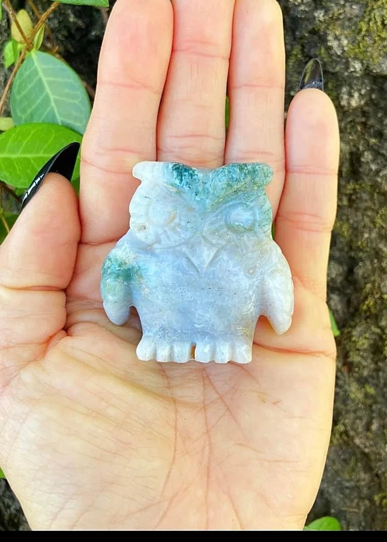 Moss Agate Owl