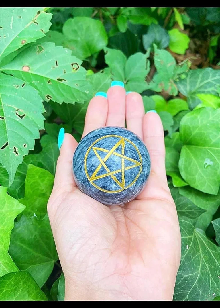 Jade Stone Pentacle Sphere