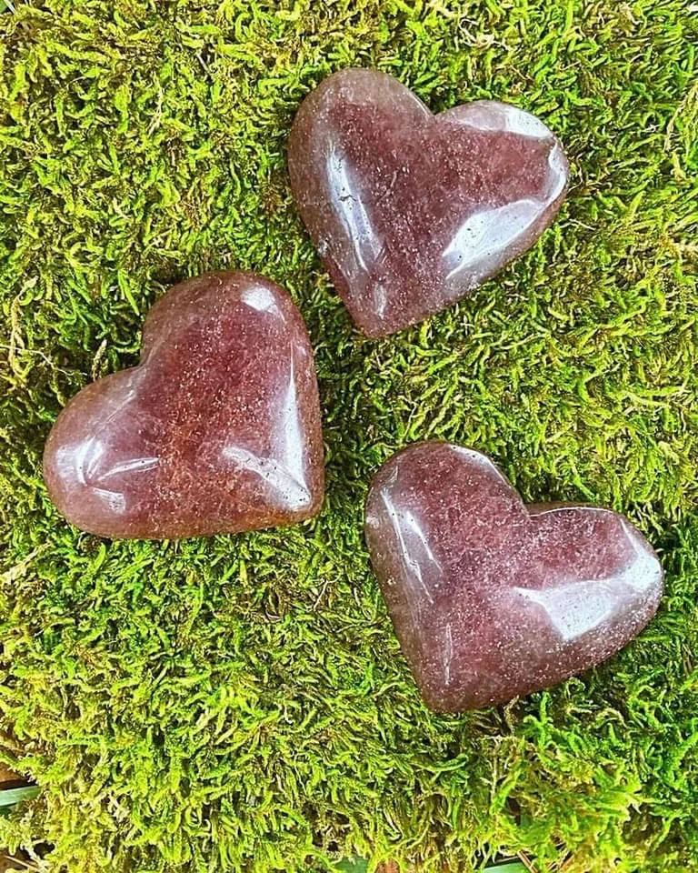 Strawberry Quartz Hearts