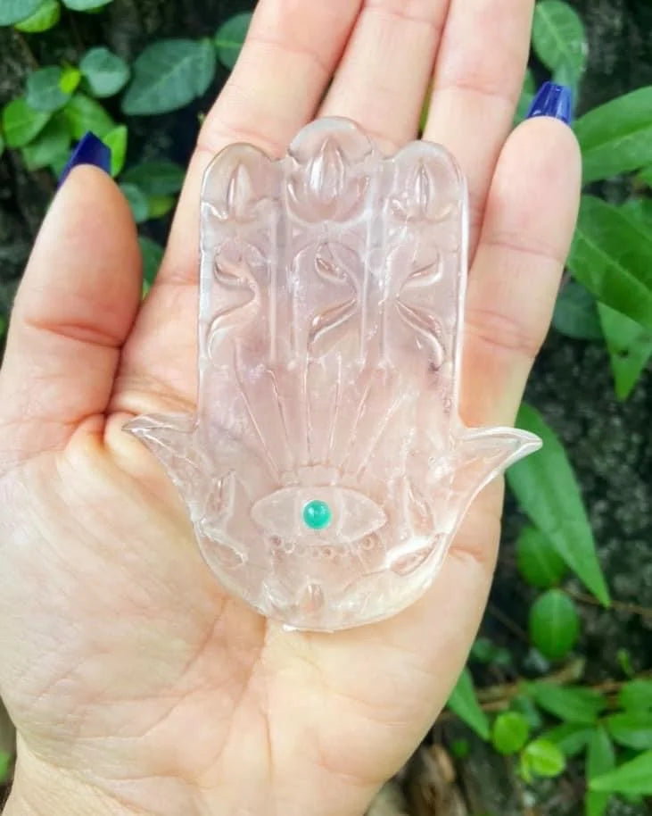 Clear Quartz Hamsa