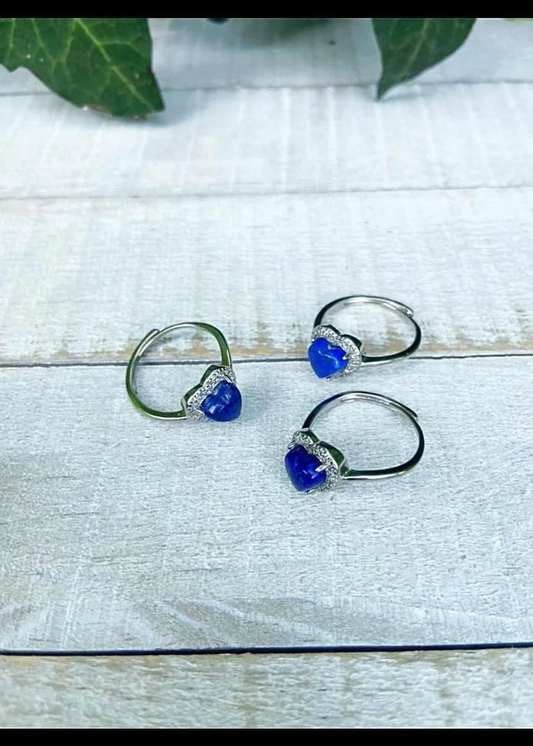 Lapis Lazuli Heart Rings