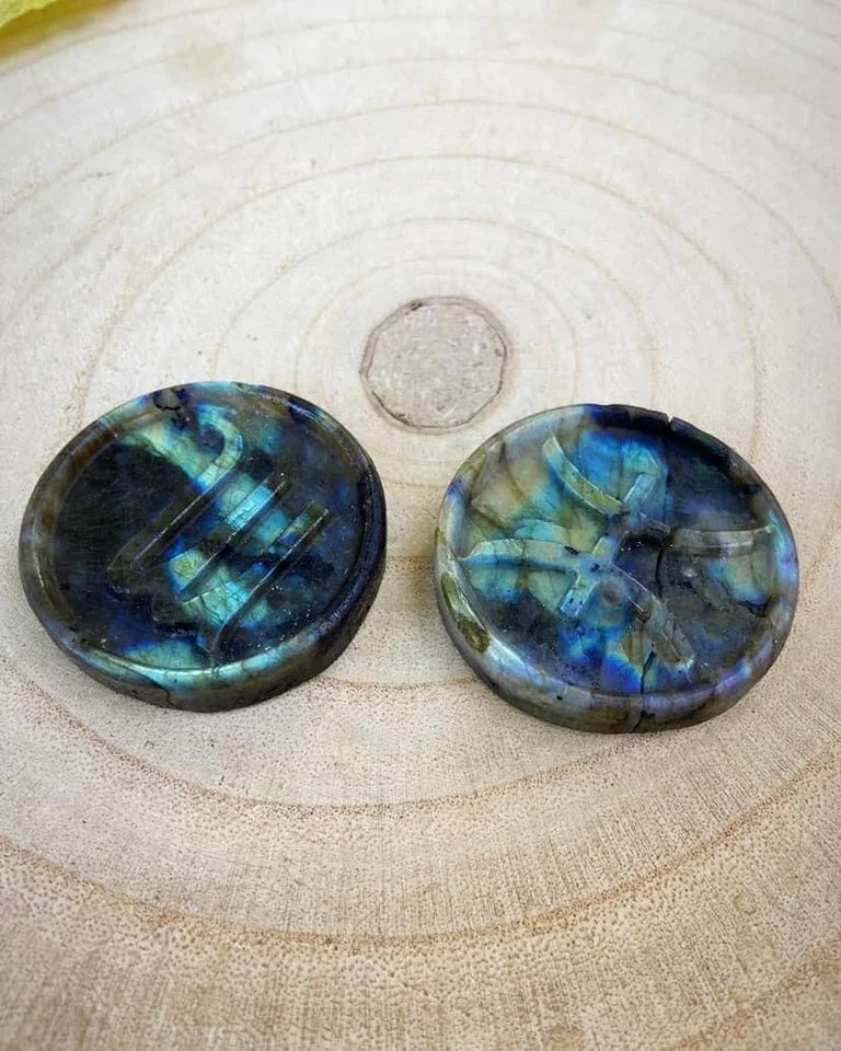 Labradorite Zodiac Discs