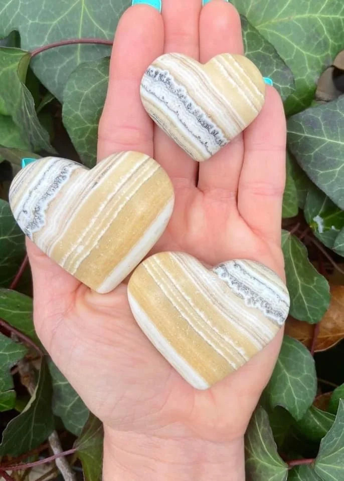 Banded Onyx Hearts