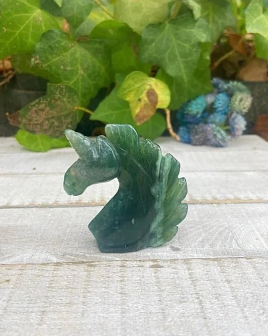 Moss Agate Unicorn