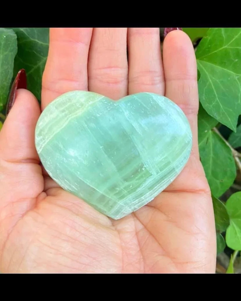 Pistachio Calcite Heart