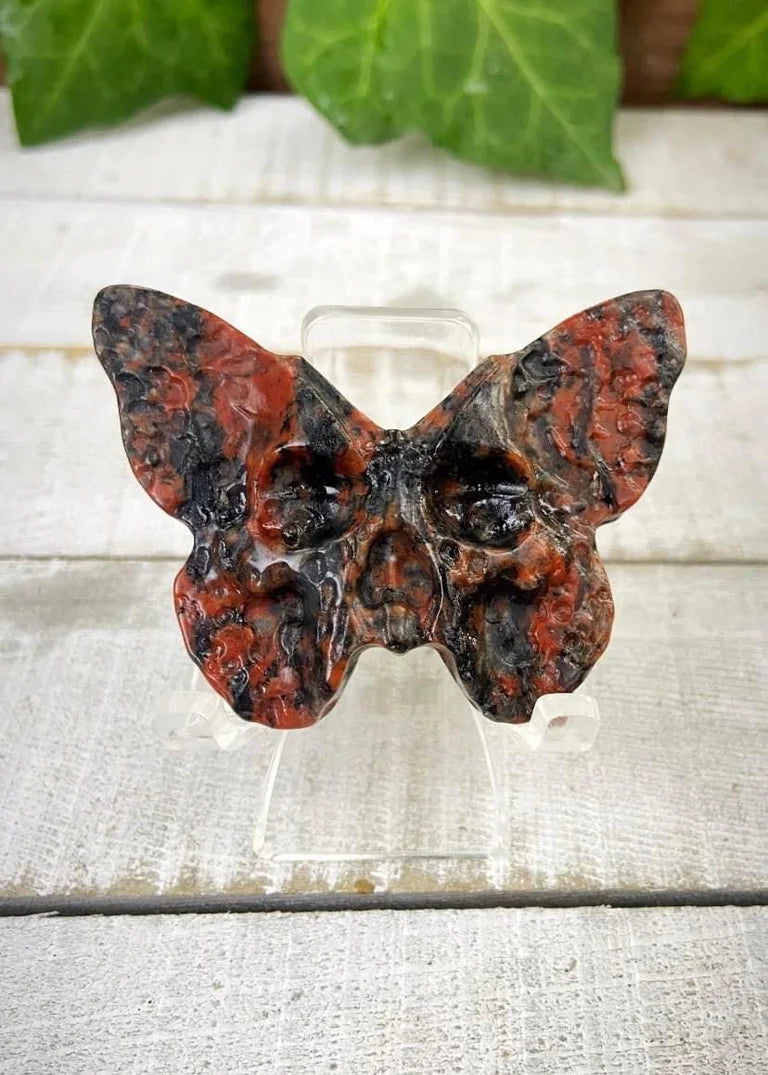 Red Que Sera Moth Skull