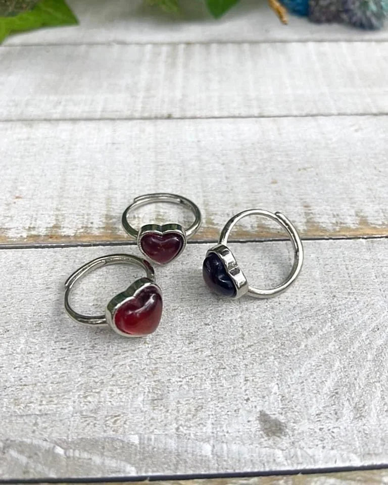 Carnelian Heart Rings