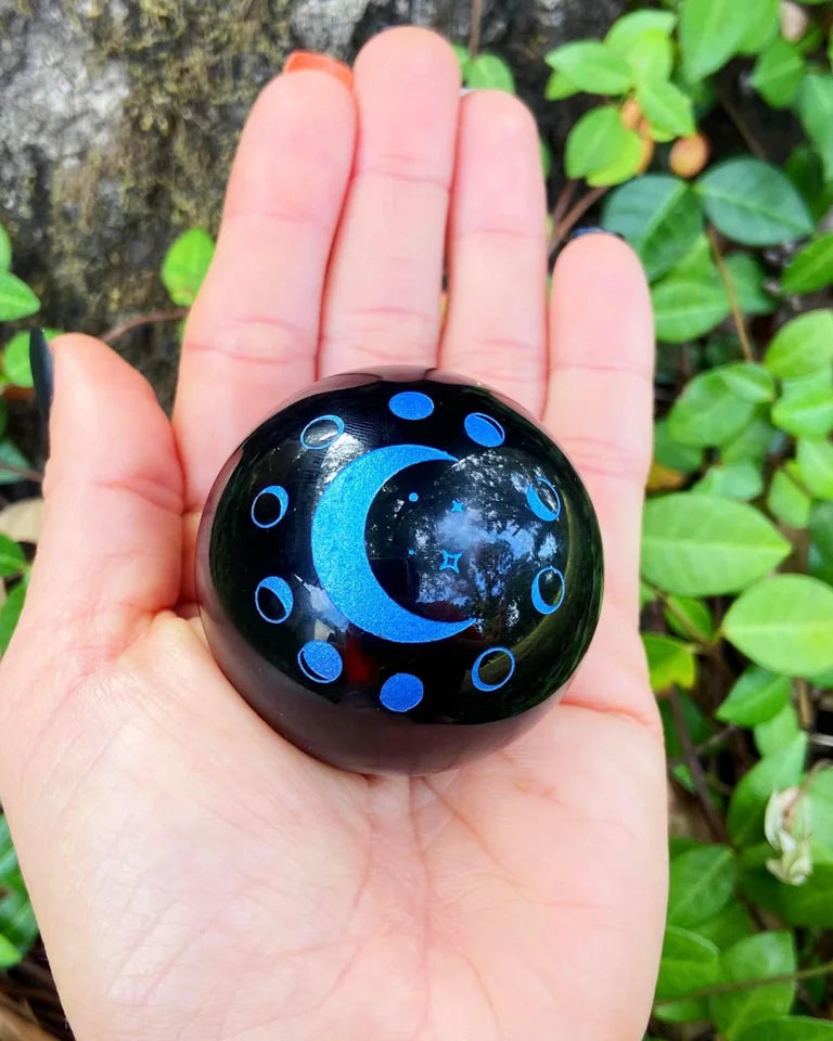 Black Obsidian Moon Spheres