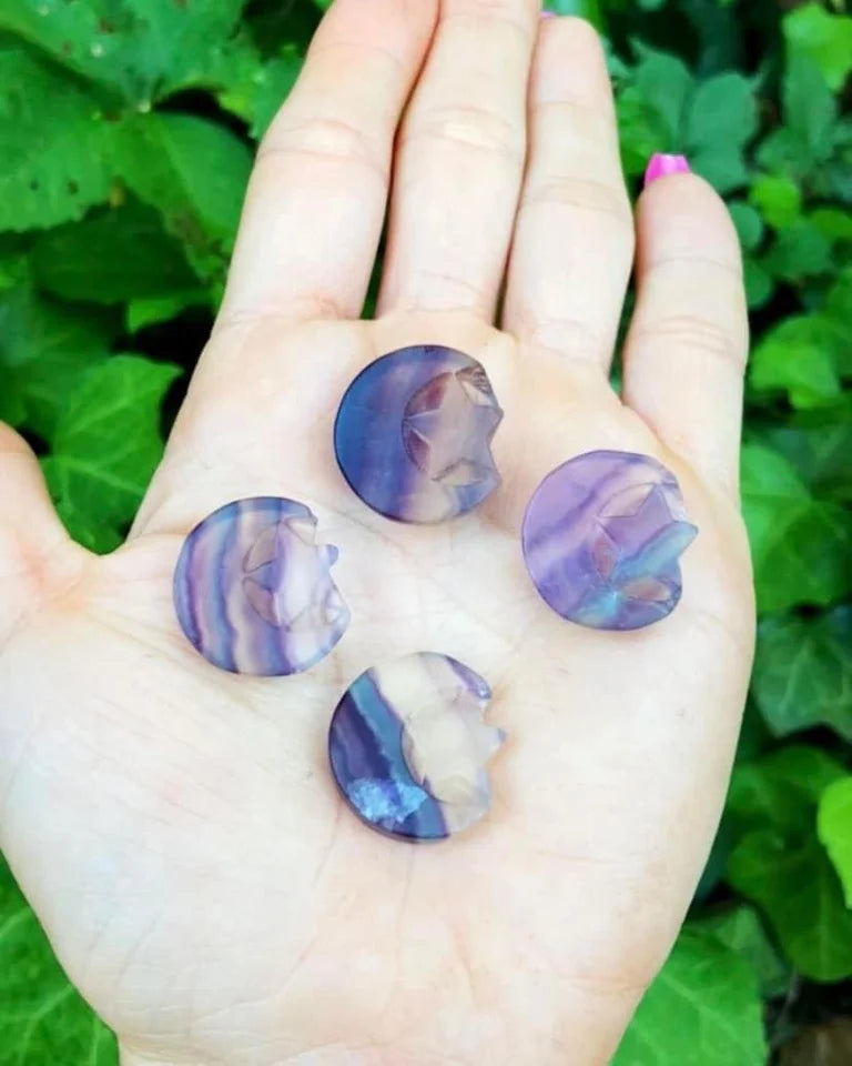 Fluorite Moon and Stars