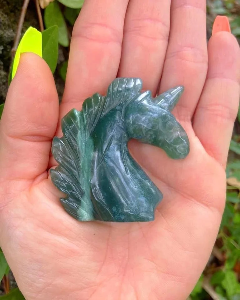 Moss Agate Unicorn