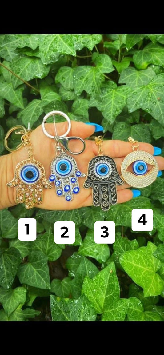 Gold and Silver Hamsa Keychains