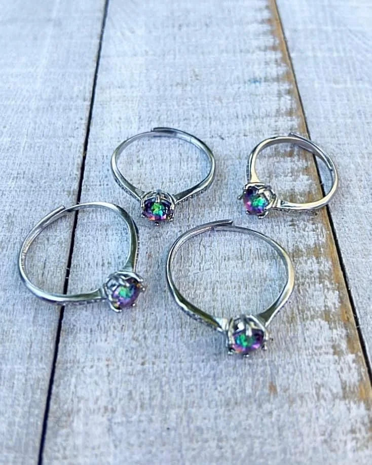 Titanium Aura Quartz Rings