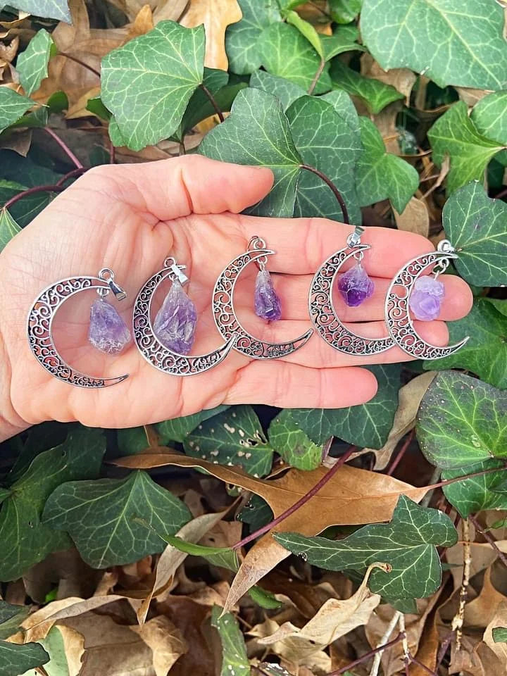 Amethyst Moon Pendants