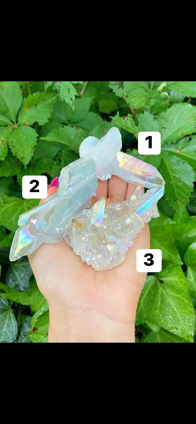 Angel Aura Quartz Clusters