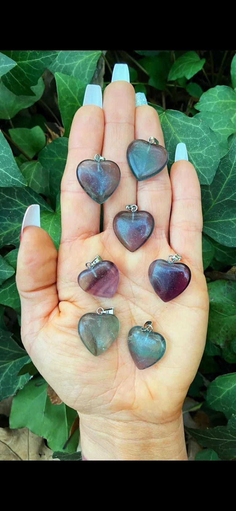 Fluorite Heart Pendants