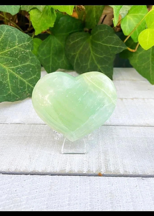 Pistachio Calcite Heart