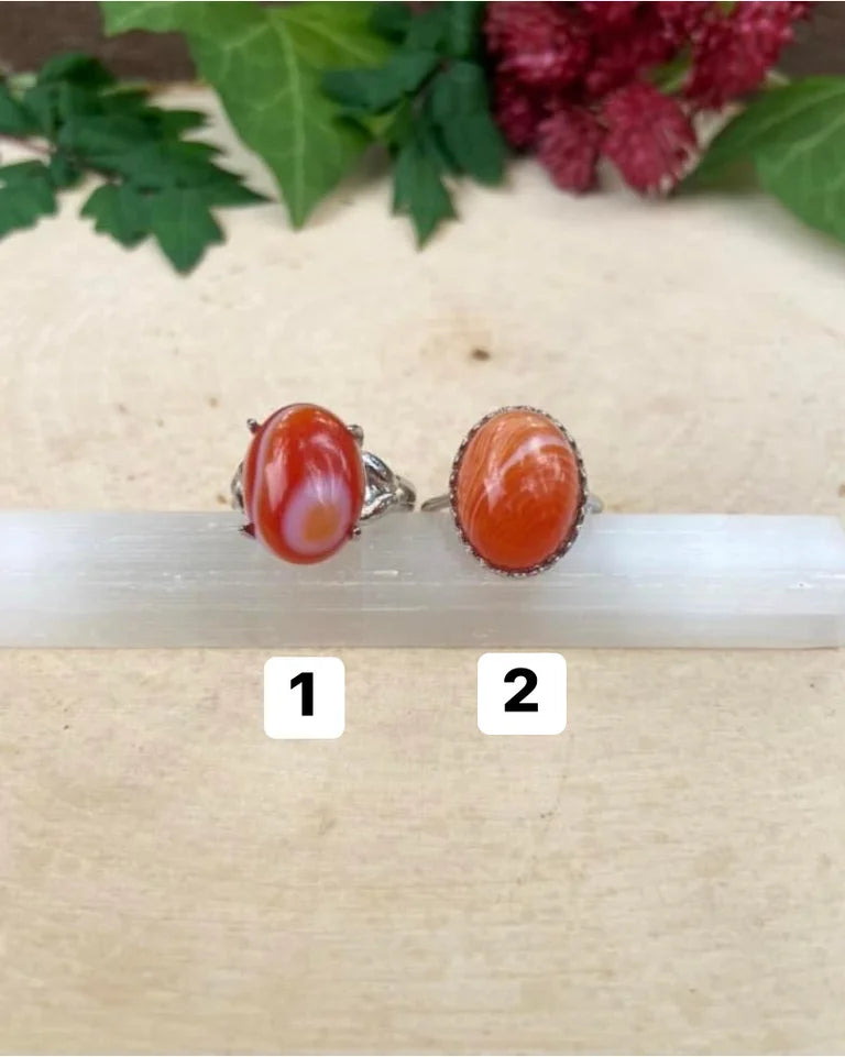 Orange Banded Agate Rings