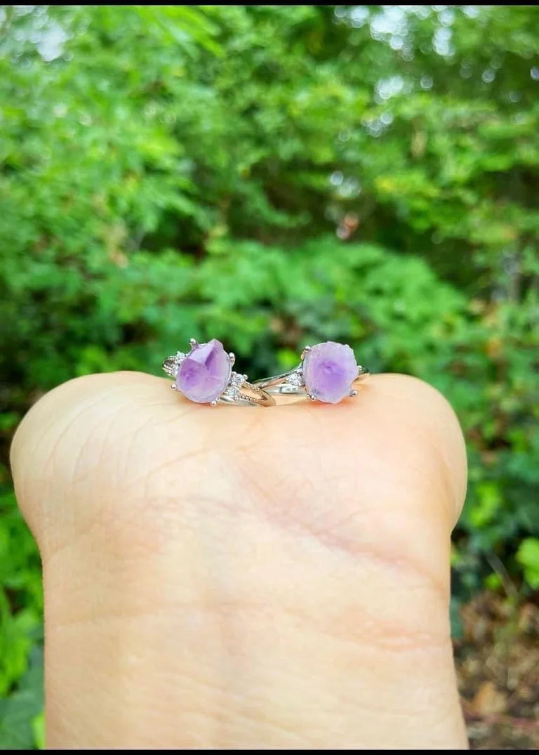 Raw Amethyst Rings