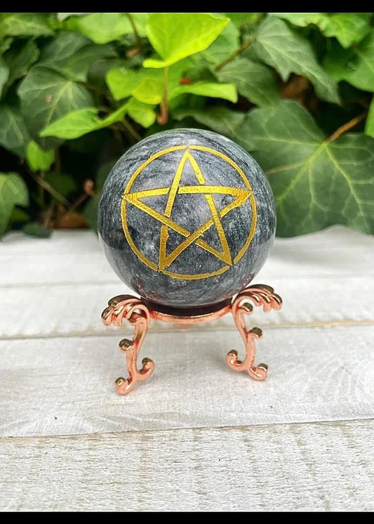 Jade Stone Pentacle Sphere