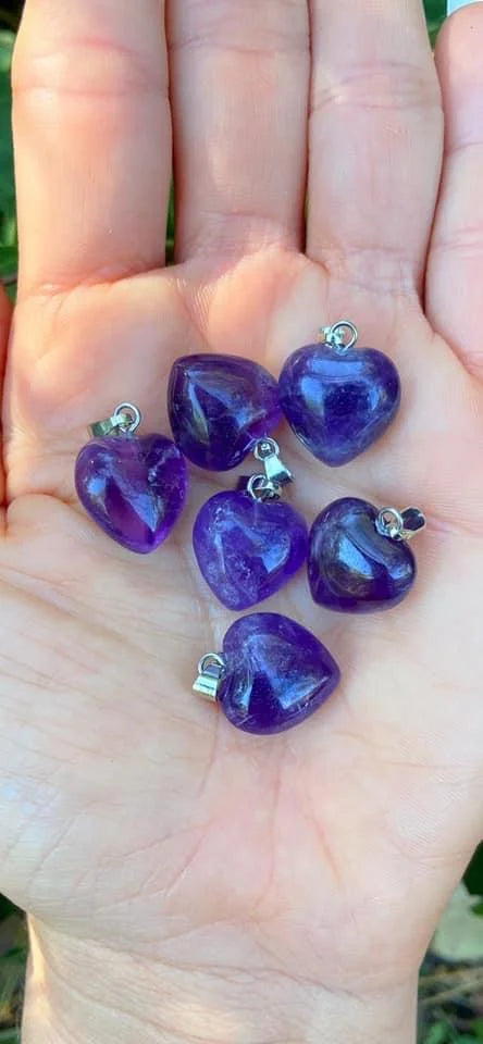 Amethyst Heart Pendants