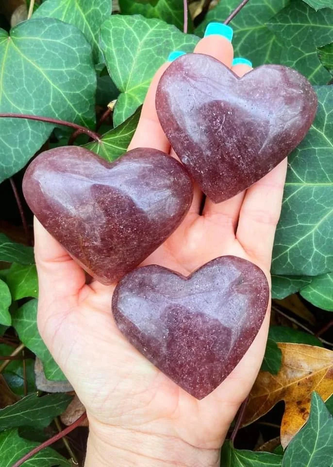 Strawberry Quartz Hearts