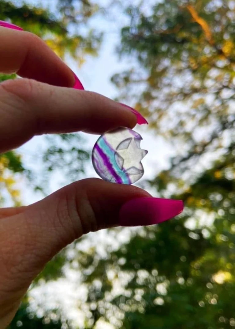 Fluorite Moon and Stars