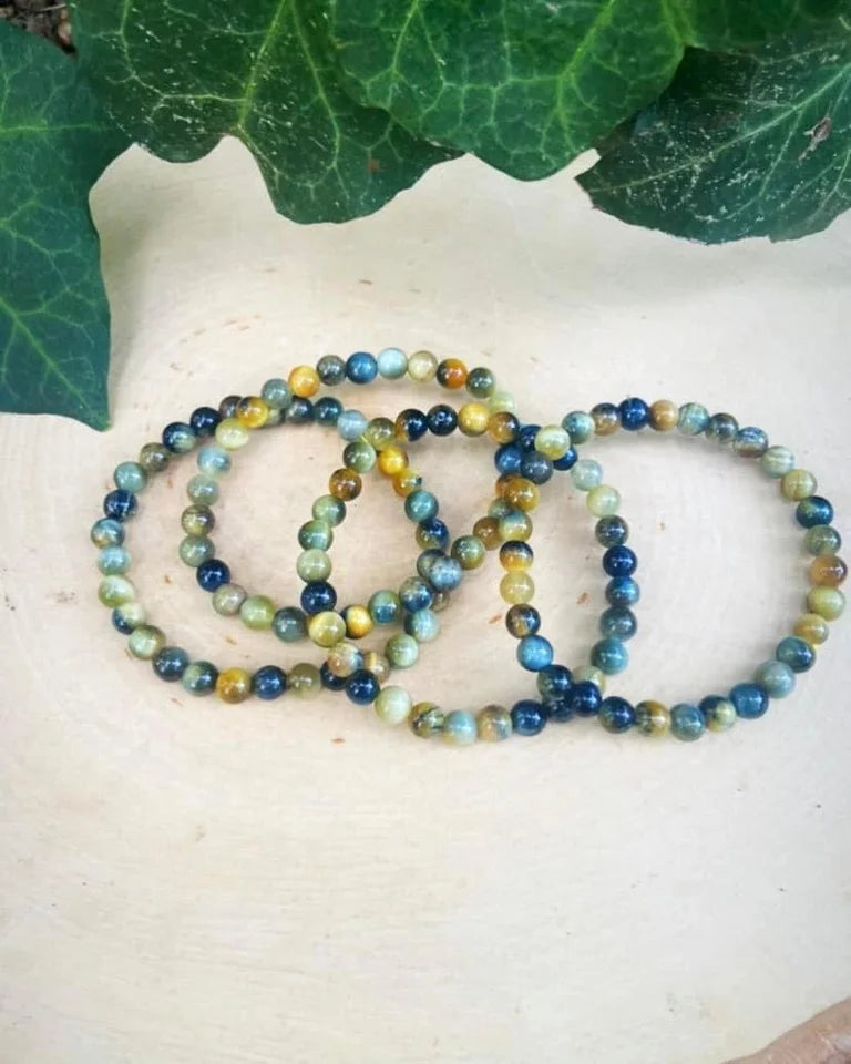 Blue and Yellow Tiger’s Eye Bracelets 6mm