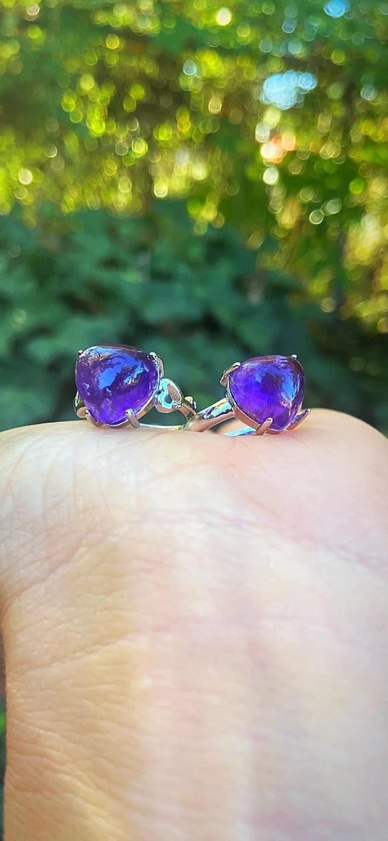 Amethyst Heart Rings