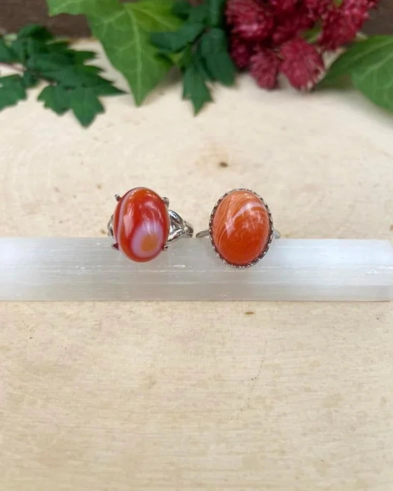 Orange Banded Agate Rings