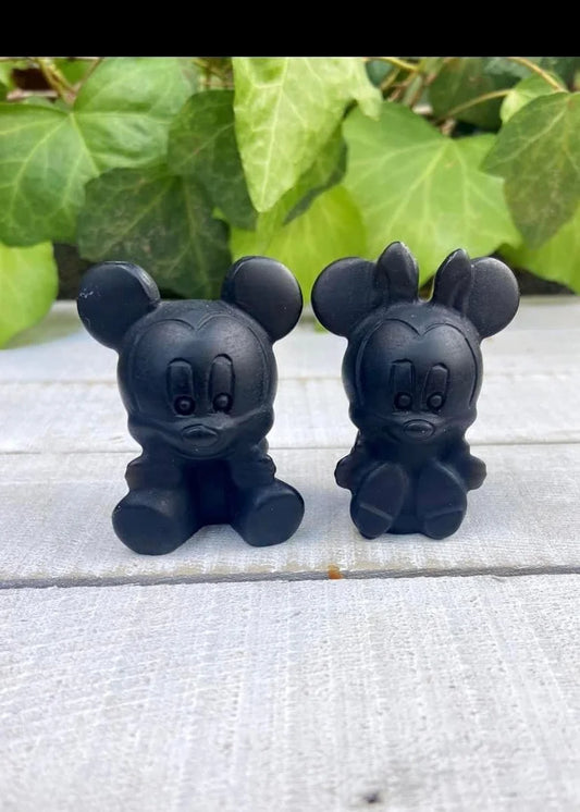 Black Obsidian Mickey and Minnie