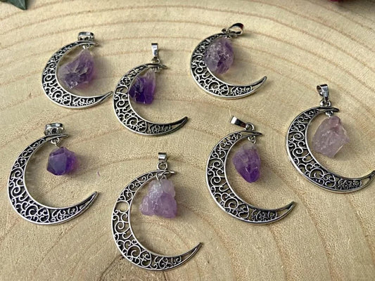 Amethyst Moon Pendants