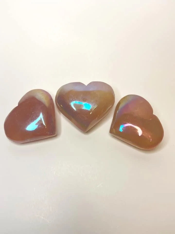 Aura Rose Quartz Hearts