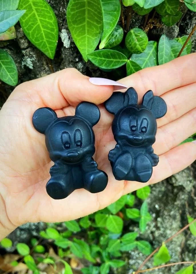 Black Obsidian Mickey and Minnie