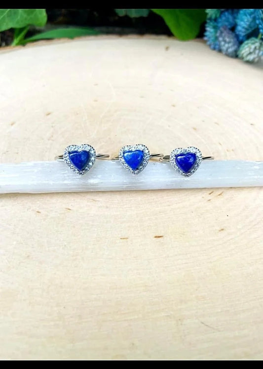 Lapis Lazuli Heart Rings