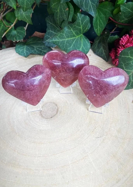 Strawberry Quartz Hearts