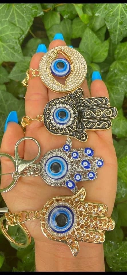 Gold and Silver Hamsa Keychains