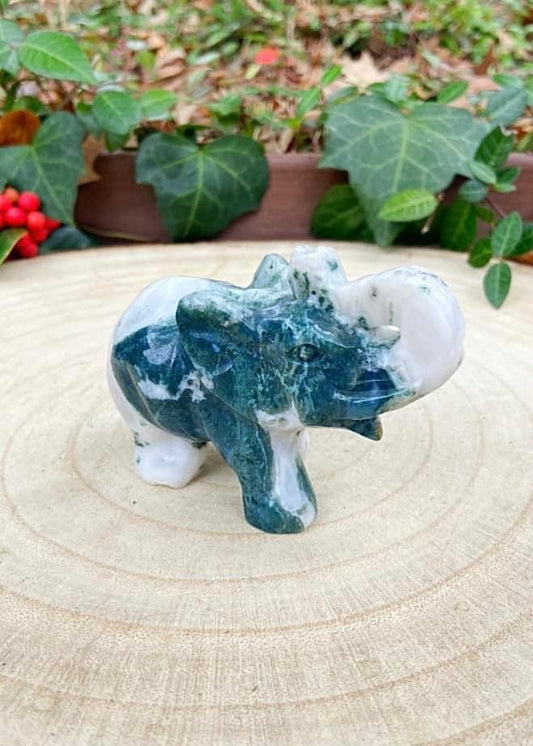 Moss Agate Elephant