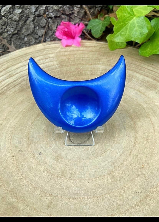 Blue Resin Moon Sphere Holder