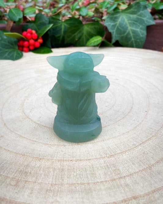 Green Aventurine Yoda Carving