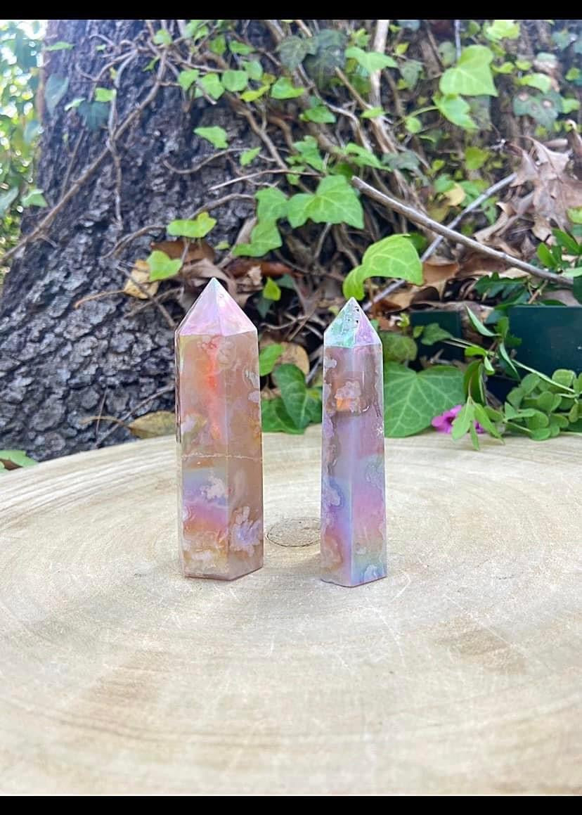 Aura Flower Agate Towers