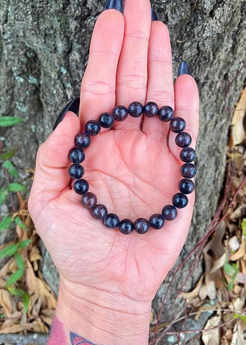 Garnet and Astrophyllite Bracelets 8mm