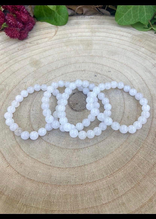 White Jade Bracelets 8mm