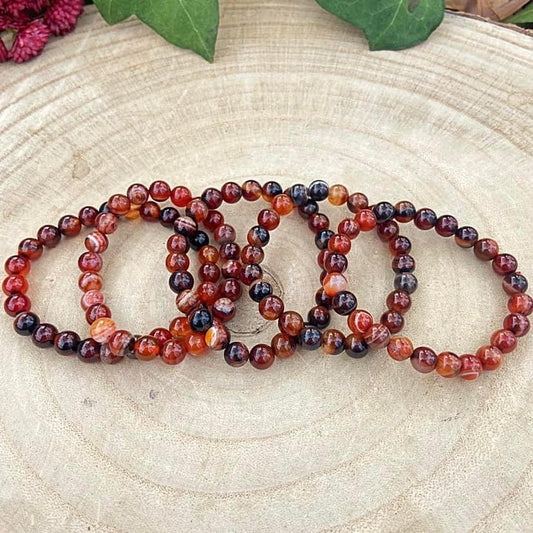 Red Banded Agate Bracelets 8mm