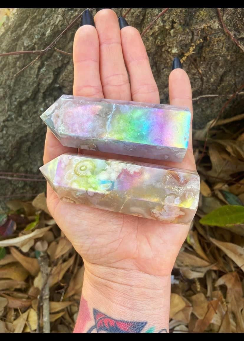 Aura Flower Agate Towers